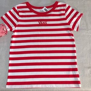 Van’s red & white striped T-shirt size S